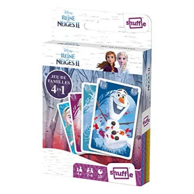Abbildung von Shuffle Disney Die Eiskönigin 2 Karten, 4 Spiele in 1: 7 Familien, Paar, Action und Schlachten mit ELSA, Anna, Olaf, Sven, 108518994101