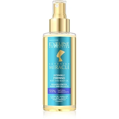 Abbildung von Eveline Cosmetics Egyptian Miracle Straffendes Körperöl mit 99% Natürlichen Inhaltsstoffen Reduziert Dehnungsstreifen &amp; Cellulite Busen und