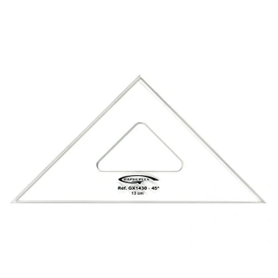 Abbildung von Graphoplex Zeichendreieck, 45 3 Kanten schmutzabweisend transparent 13 cm durchsichtig