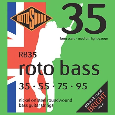 Abbildung von Rotosound Nickelsaiten für E Bass, Runddraht, Stärke Medium Light 35 55 75 95