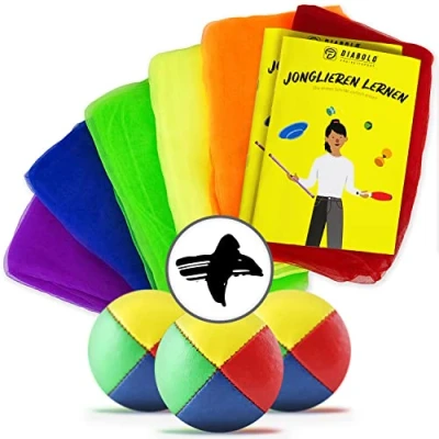 Abbildung von Diabolo Freizeitsport Spielball Jonglierset 3er Bälle und 6er Jongliertücher (1 St)