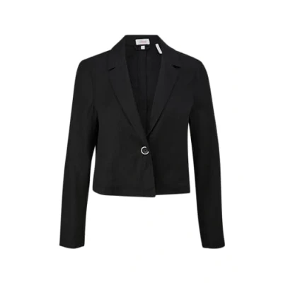 Abbildung von s.Oliver Kurzer Boxy Blazer aus Leinen schwarz 42