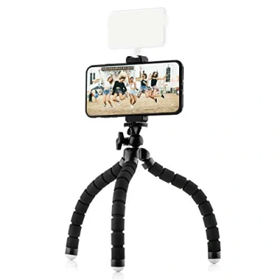 Abbildung von MOJOGEAR Octopus Handy Stativ, Flexibel Reisestativ mit Smartphone Halter für iPhone, Android Phone und Camera
