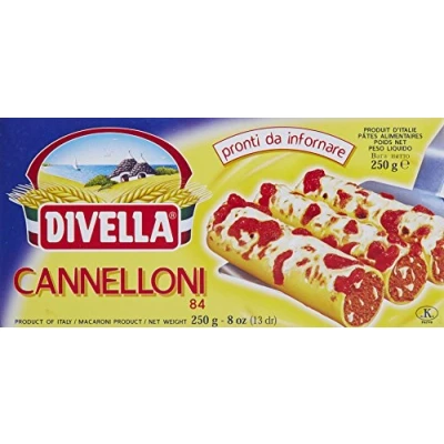 Abbildung von 24x Divella Cannelloni 84 Hartweizengrieß Pasta Italienische Nudeln 250g Packung + Italian Gourmet Polpa di Pomodoro 400g Dose