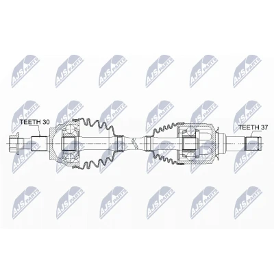 Abbildung von NTY NPW ME 047 Antriebswelle Vorderachse links, Vorderachse, rechts 665 Automatikgetriebe MERCEDES BENZ: ML Klasse, GL