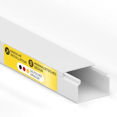 Abbildung von Kabelkanal aus hochwertigem PVC weiß Kabelleiste 2m 5 Stück 25x16mm
