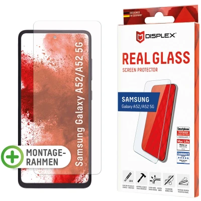 Abbildung von Samsung Galaxy A53 Panzerglas Displex Real Glass 2D Bildschirmschutzfolie für das A52(s) (5G/4G) /