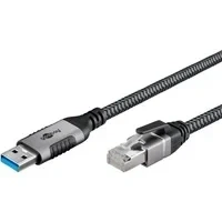 Abbildung von Goobay 5m LAN zu USB Kabel 1 Gbit Datenübertragung A 3.0 auf RJ45 Ethernet CAT 6 verbindet Router und Notebook oder PC Adapter für Laptop Ersetzt 70692