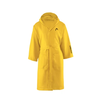 Abbildung von Erwachsenenbademantel aus Mikrofaser mit Kapuze. Farbe Sunny Yellow