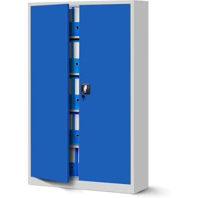 Abbildung von Jan Nowak Büroschrank C001II Aktenschrank XXL Metallschrank Flügeltüren Stahlblech Pulverbeschichtung 185 cm x 115 40 (grau/blau)