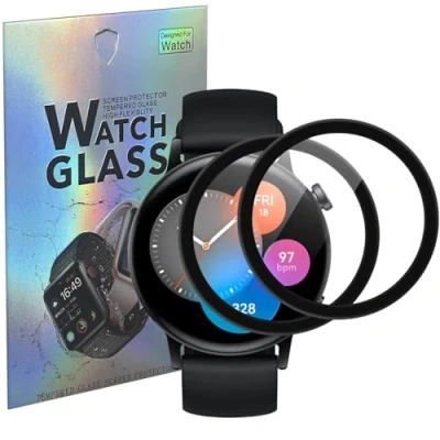 Abbildung von PHONILLICO Displayschutzfolie aus Hartglas für Huawei Watch GT 3, 42 mm, 2 Stück