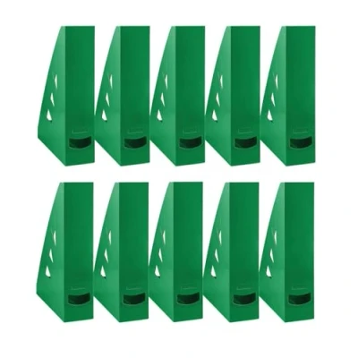 Abbildung von OFFICER PRODUCTS Stehsammler Modernes Design/ 10 Stück / A4 Farbe: Grün/Hart Kunststoff/Durchbrochen/Schreibtisch Organizer für Zeitschriften/Bruchsicher, 21215521 02