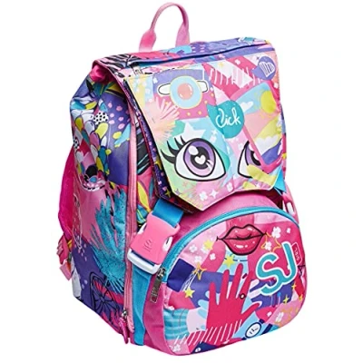 Abbildung von Sj Gang Erweiterbarer Schulrucksack — ausziehbare Gesichter Wendbare Klappe Grundschule
