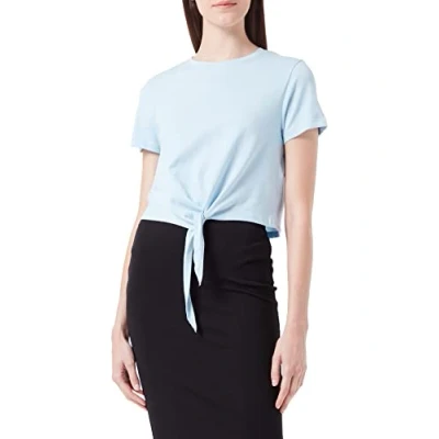 Abbildung von ONLY Women&#039;s ONLMAY S/S Short Knot TOP JRS T Shirt, Cashmere Blue, S