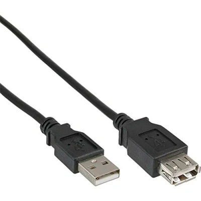 Abbildung von InLine 34650B USB 2.0 Verlängerung, Stecker / Buchse, Typ A, schwarz, 0,5m