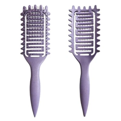Abbildung von Define Stylingbürste, Wildschweinborsten Haarbürste,Locken Bürste Detangler Lockenbürste Naturlocken Haarbürste Locken für Damen Herren (Lila)