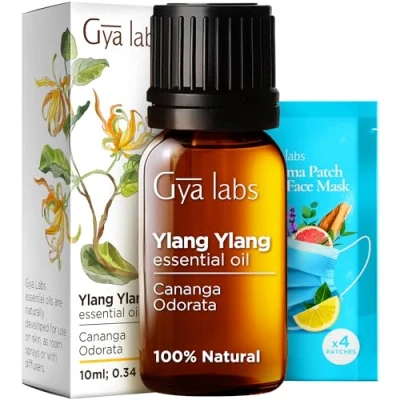 Abbildung von Gya Labs Ätherisches Ylang Öl für Diffusor 100% Reines Natürliches die Haut, Haare, Aromatherapie &amp; Kerzenherstellung (10 ml)