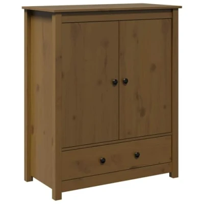 Abbildung von vidaXL Highboard Sideboard Schrank Kommode Anrichte Beistellschrank Mehrzweckschrank Hochschrank Standschrank Honigbraun 83x41,5x100cm Massivholz Kiefer