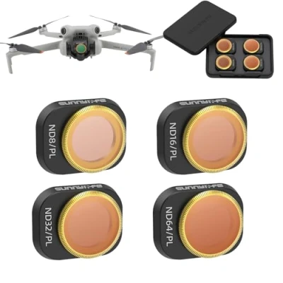 Abbildung von MotuTech Filter Set für DJI Mini 4 Pro, Neutraldichte, Polarisationsfilter, verstellbar, ND8/PL+ND16/PL+ND32/PL+ND64/PL