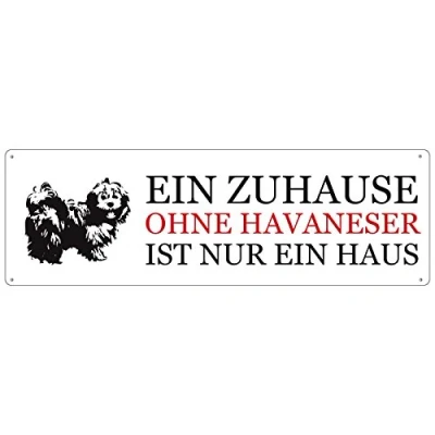 Abbildung von Interluxe Blechschild METALLSCHILD Türschild EIN ZUHAUSE OHNE Havaneser Hund