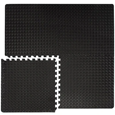 Abbildung von EYEPOWER 4er Set 1cm Bodenschutzmatten 63x63 Fitness Bodenmatte 1,6qm Schutzmatte mit Rand