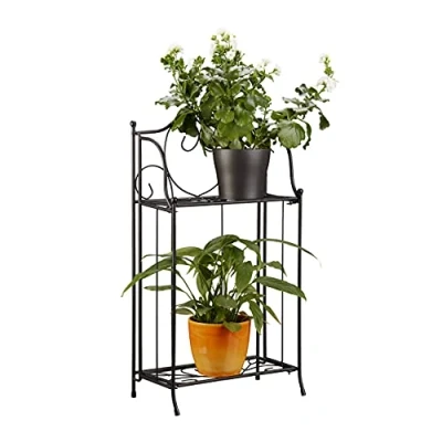 Abbildung von relaxdays Blumenständer Blumenregal Metall 2 Ablagen