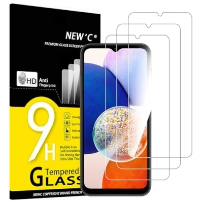 Abbildung von NEW&#039;C 3 Stück, Panzer Schutz Glas für Samsung Galaxy A14 5G/4G, M14 5G, Frei von Kratzern, 9H Härte, HD Displayschutzfolie, 0.33mm Ultra klar, Ultrabeständig