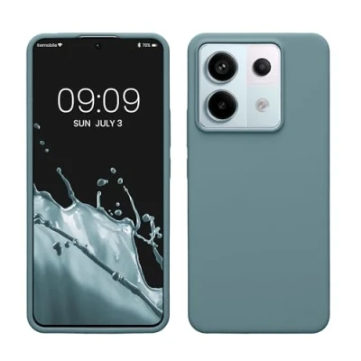 Abbildung von kwmobile Hülle kompatibel mit Xiaomi Redmi Note 13 Pro 5G / Poco X6 Silikon Handy Case Handyhülle weiche Oberfläche kabelloses Laden Antique Stone