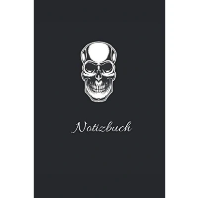 Abbildung von Totenkopf Notizbuch: Tolles Notizbuch mit 120 linierten Seiten im DIN A5 Format