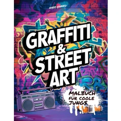 Abbildung von Graffiti &amp; Street Art Malbuch als Cooles für Jungs Mädchen ab 10 Jahren: 50 Motive (Astronaut, Alien, Skateboard): Malen Entspannen Kinder, Teenager Erwachsene