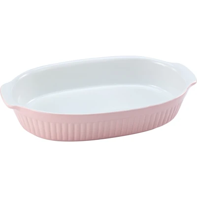 Abbildung von CreaTable Auflaufform &quot;Pastell Kitchen&quot;, Steinzeug, (1 St.), klassisches Streifenrelief, umlaufender Kantenschutz, Pastellfarben