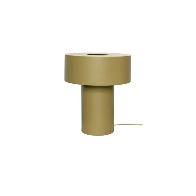 Abbildung von HÜBSCH Tischleuchte Aki, khaki, Eisen, E27, Höhe 37 cm