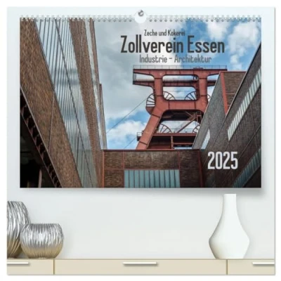 Abbildung von Zeche und Kokerei Zollverein Essen: Industrie Architektur (hochwertiger Premium Wandkalender 2025 DIN A2 quer), Kunstdruck in Hochglanz