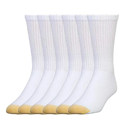 Abbildung von Gold Toe Herren Harrington Crew, mehrere Socken, Weiß (6 Paar), X Large (6er Pack)
