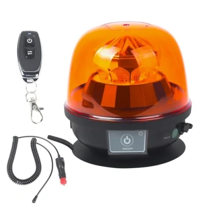 Abbildung von AOHEWEI Wiederaufladbares LED Stroboskop Warnlicht Amber, drahtlose magnetische Notfall Warnleuchte 12V/24V Fahrzeuge Fernbedienung Blinklicht für Anhänger LKW Traktor Gabelstapler Transporter