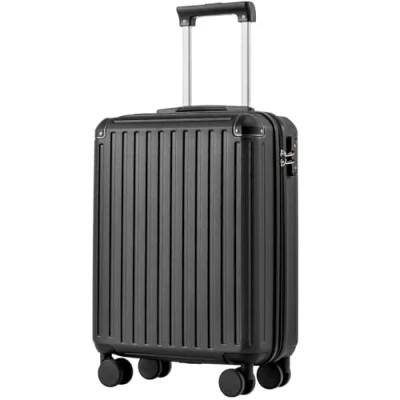 Abbildung von COOLIFE Kabinenkoffer 55X40X20cm für EasyJet Flugzeug Handgepäck Kabinengepäck Hartschlagenkoffer Leichtgewicht mit TSA Schloss und 4 Zwillingsrollen (Schwarz, 55 x 40 20cm)