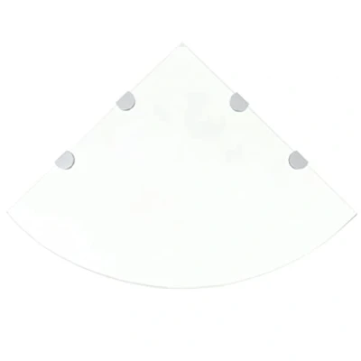 Abbildung von vidaXL 2X Eckregal mit verchromten Halterungen Glasregal Badregal Wandregal Glasboden Glas Ablage Boden Glasplatte Transparent 45x45cm