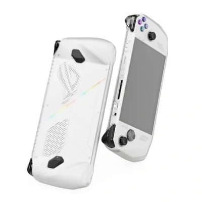 Abbildung von Skull &amp; Co. GripCase Ally for ROG Ally: A Soft Protective Case with Textured Grips Full Protection and Stand, Shock Absorption Non Slip Anti Scratch Cover Design Frosted Clear