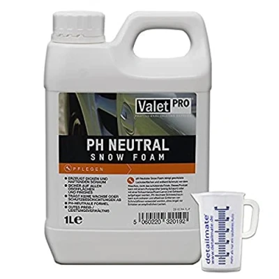 Abbildung von detailmate ValetPRO ph Neutral Snow Foam 1 Liter ohne Foamer Messbecher 50ml
