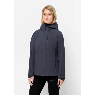 Abbildung von Jack Wolfskin Eagle PEAK Regenjacke / wasserabweisende Jacke, Damen, Größe: Large, Graphite