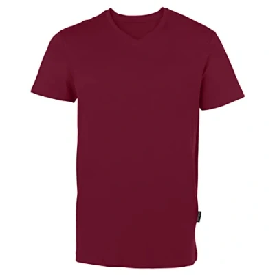 Abbildung von HRM Herren Luxury V Neck Tee, bordeaux, Gr. 4XL I Premium T Shirt Ausschnitt aus 100% Bio Baumwolle Basic bis 60C waschbar Hochwertige &amp; nachhaltige Bekleidung