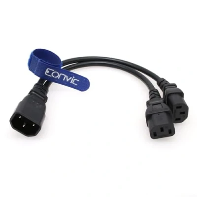 Abbildung von Eonvic IEC 320 C14 auf 2xC13 Netzkabel, Stecker Netzkabel Power Y Typ Splitter Adapter Kabel 250V 10A