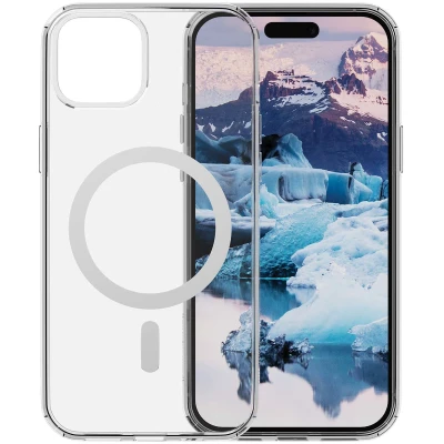 Abbildung von Apple iPhone 15 Hülle MagSafe Recyceltem Kunststoff dbramante1928 Hard Case/Backcover Handyhülle Transparent Shockproof/Stoßfest
