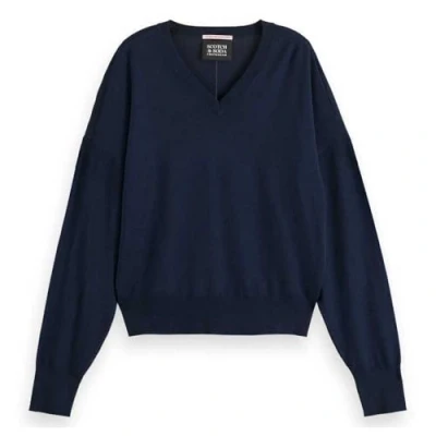 Abbildung von Scotch &amp; Soda CORE V NECK Relaxed Strickpullover, Damen, Größe: XS, Night