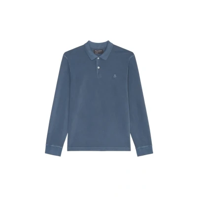 Abbildung von Marc O&#039;Polo Collar Details Embroidery Poloshirt, Herren, Größe: Medium, Moon stone