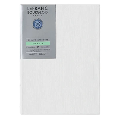 Abbildung von Lefranc &amp; Bourgeois 111199 Keilrahmen aus 100% Leinen in Premium Qualität, gebrauchsfertig Grundiert mit Titandioxid Gesso, seitlich genagelt auf massivem Kiefernholz 3F