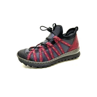 Abbildung von Rieker Damen M62Z9 Sneaker, Schwarz (Schwarz/Navy/Wine/Wine/Schwarz/ 00 00)