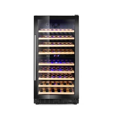 Abbildung von HENDI Weinkühlschrank, mit 2 Zonen, Getränkekühlschrank, Platz für 72 Flaschen, 232L, 220 240V, 110W, 595x605x(H)1225mm