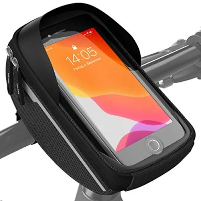 Abbildung von VELMIA Fahrrad Lenkertasche Wasserdicht Handyhalterung ideal zur Navigation Fahrradtasche Lenker, Handytasche, Fahrradzubehör
