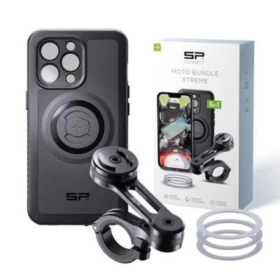 Abbildung von SP CONNECT Moto Bundle II Xtreme SPC+ kompatibel mit iPhone 14 Pro Handyhalter für Motorrad Bike Moped Roller Gadget Halterung Navi